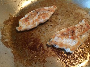 Chicken browning away!